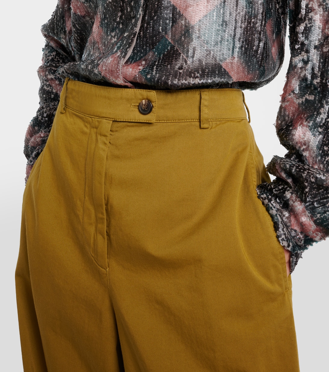 Weite High-Rise-Hose aus Baumwolle | Dries Van Noten