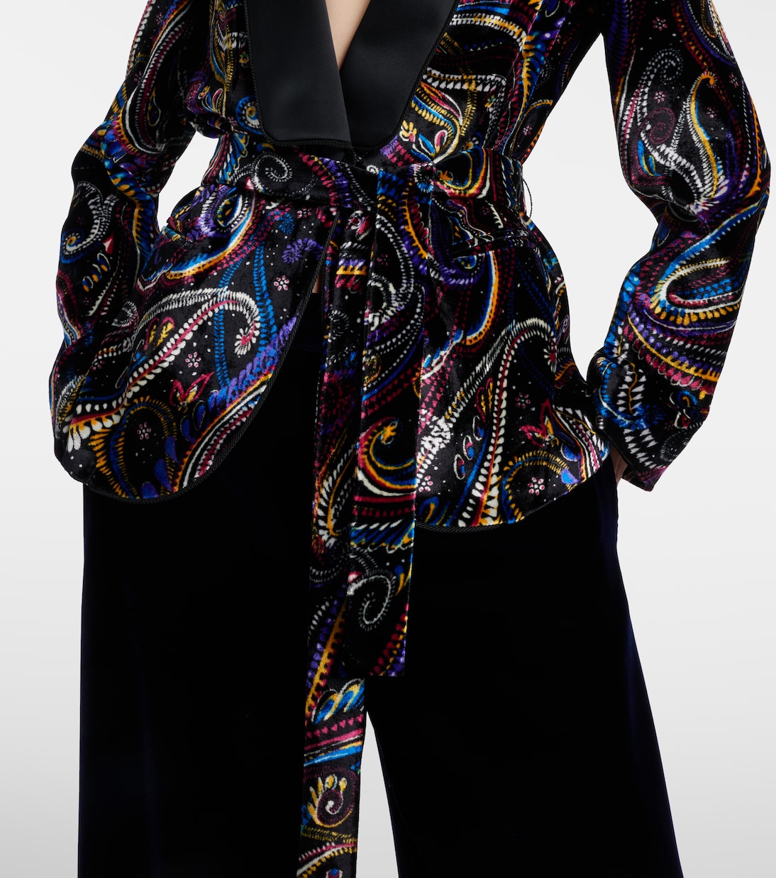 Belted velvet jacquard blazer | Etro