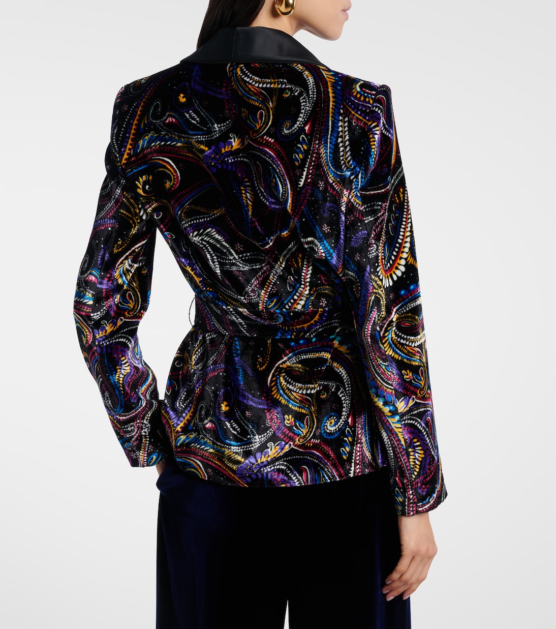 Belted velvet jacquard blazer | Etro