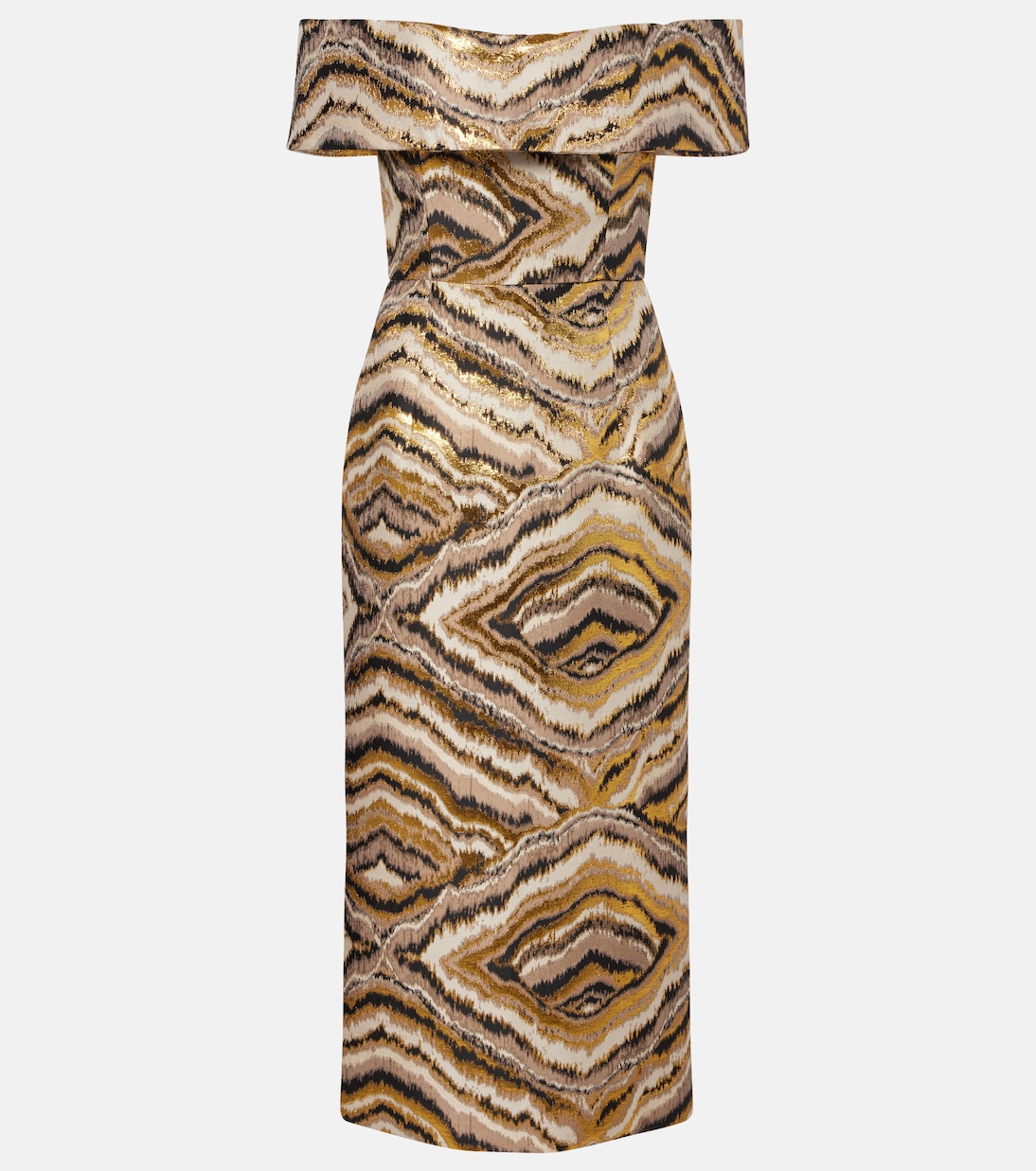 Gloria off-shoulder jacquard midi dress | Markarian