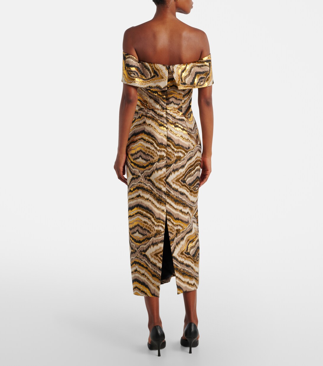 Gloria off-shoulder jacquard midi dress | Markarian