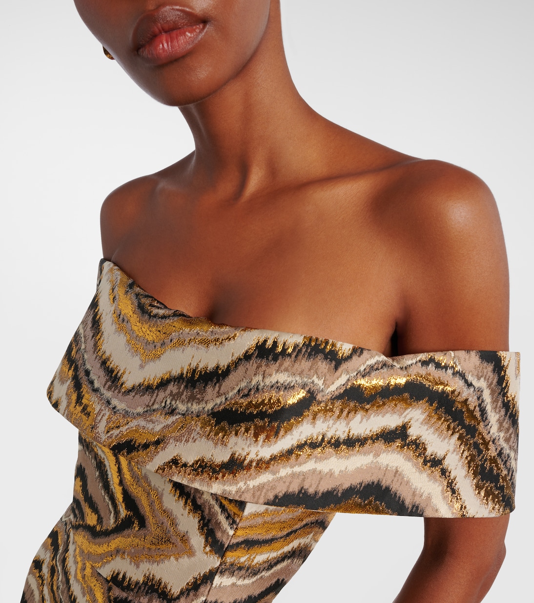 Gloria off-shoulder jacquard midi dress | Markarian