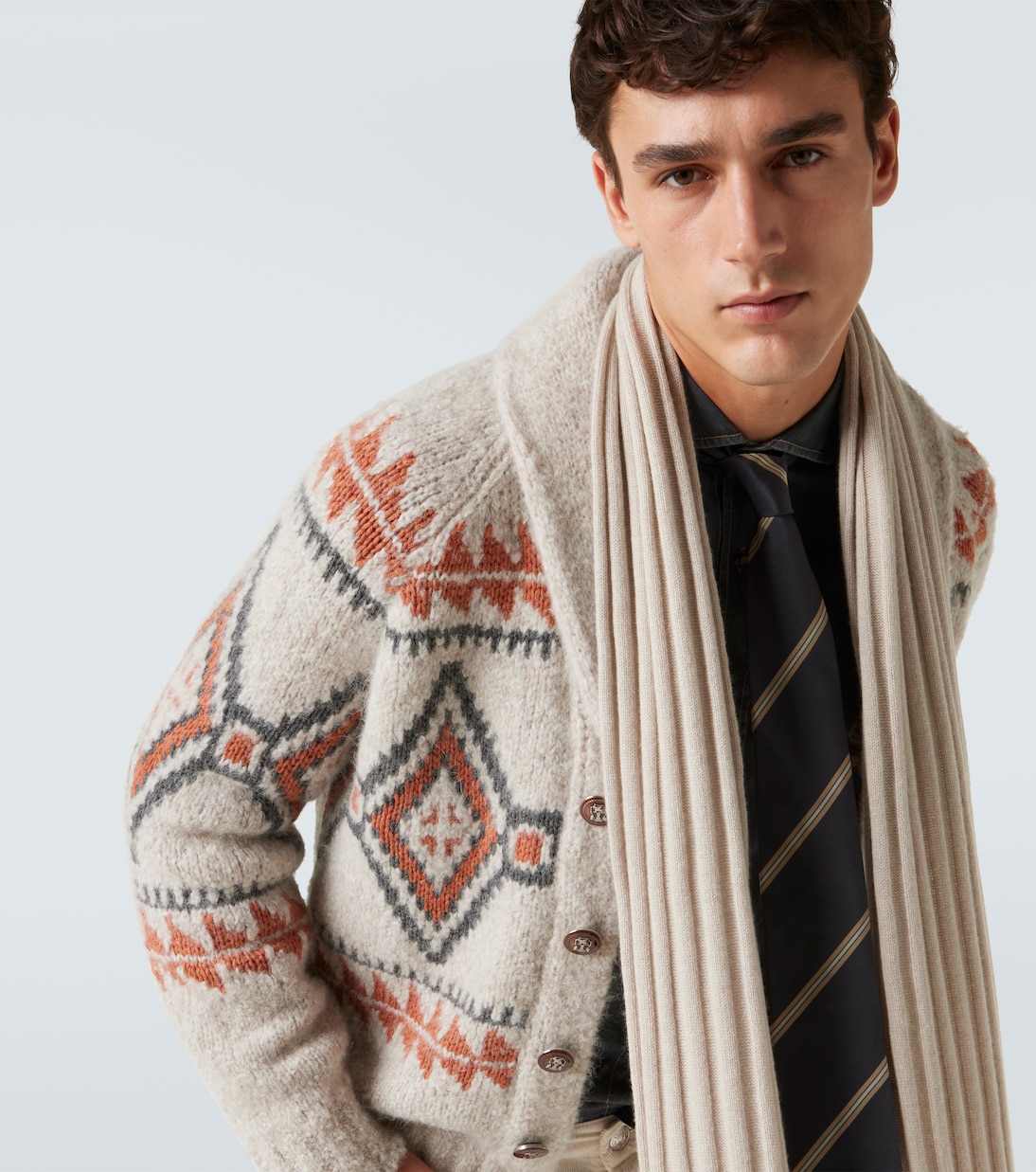 Schal aus Rippstrick | Brunello Cucinelli