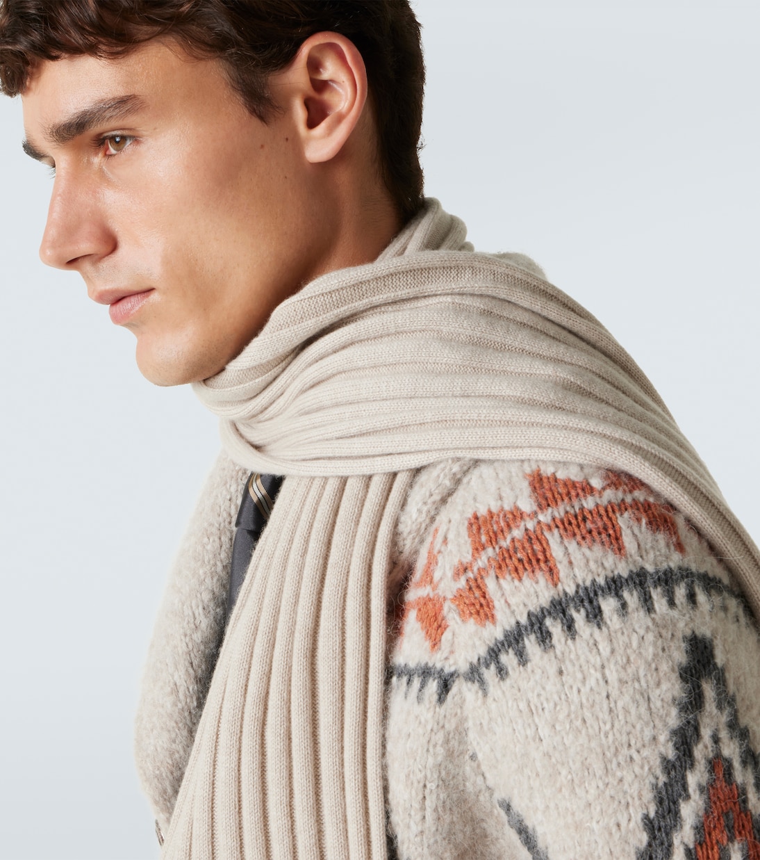 Schal aus Rippstrick | Brunello Cucinelli