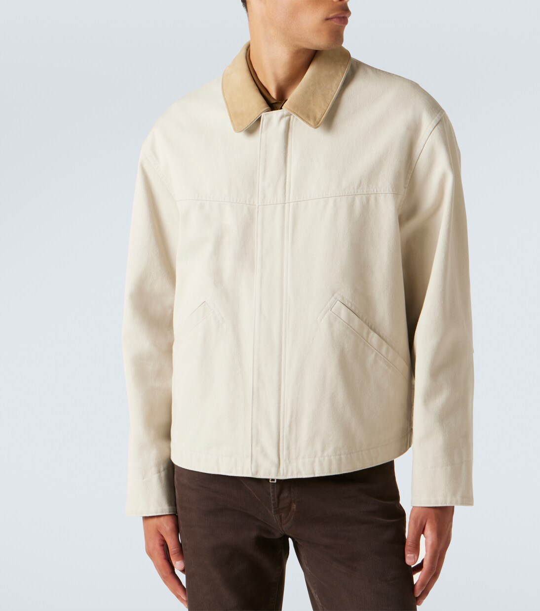 Suede-trimmed cotton canvas jacket | Tom Ford
