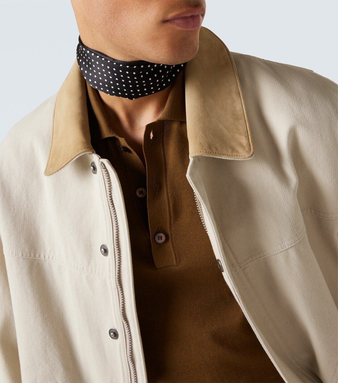 Suede-trimmed cotton canvas jacket | Tom Ford