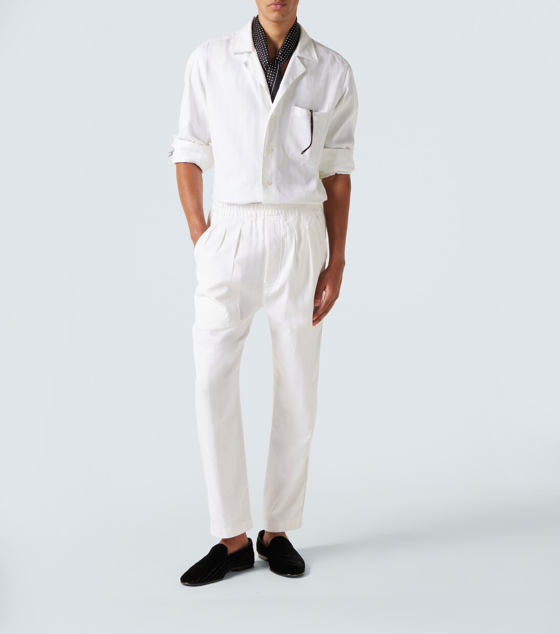 Mocassins Steven rayés en velours | Tom Ford