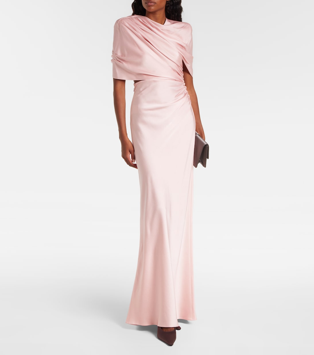 Abito lungo in raso drappeggiato | Stella McCartney