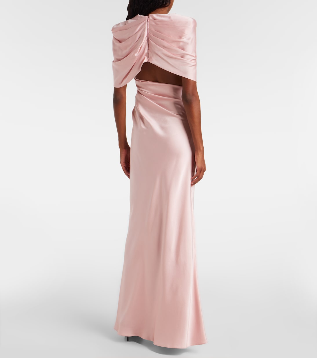 Abito lungo in raso drappeggiato | Stella McCartney