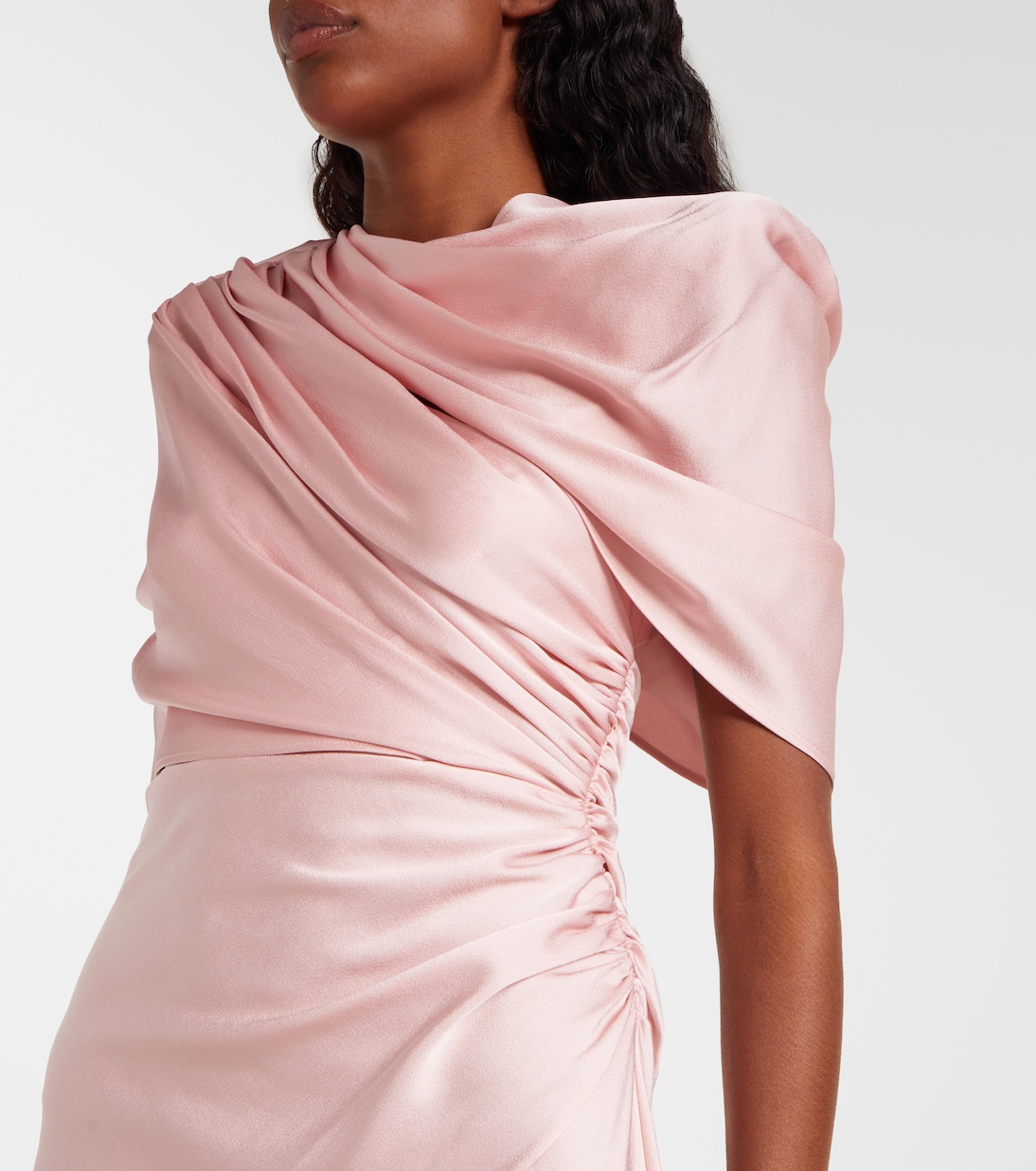 Abito lungo in raso drappeggiato | Stella McCartney