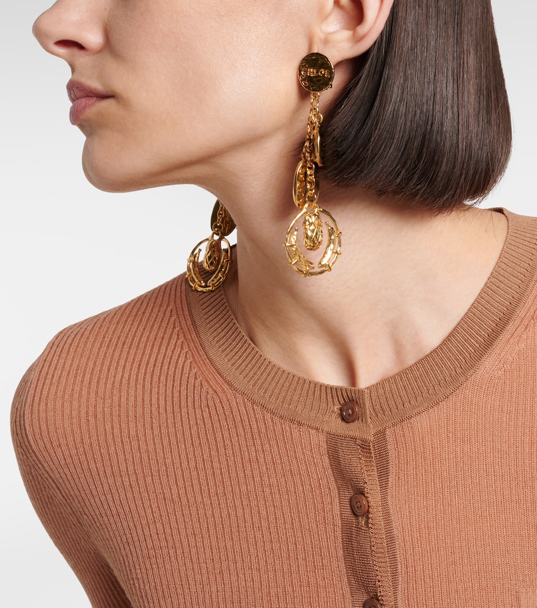 Chloé Medals embellished drop earrings | Chloé
