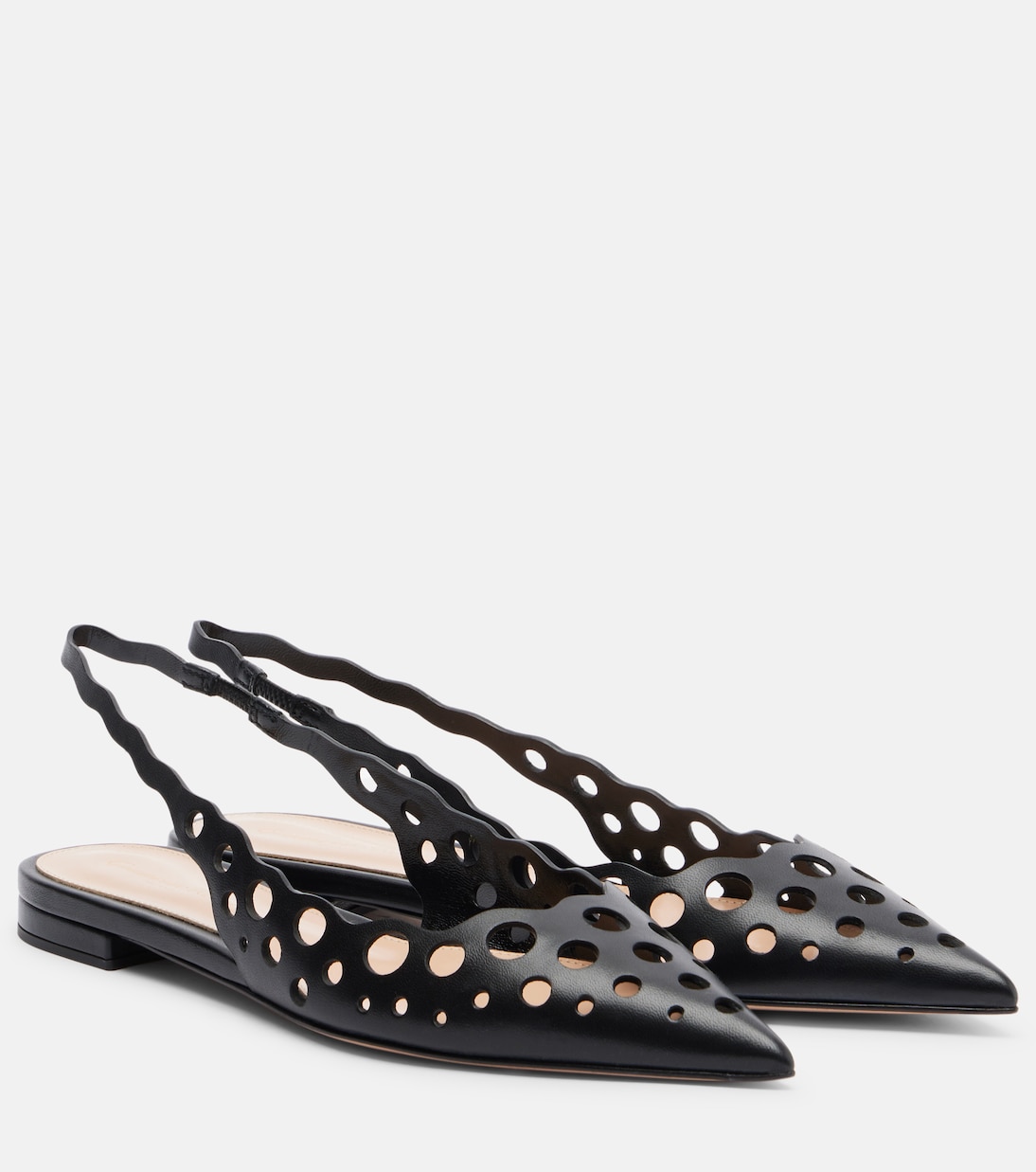 Cutout leather slingback flats | Gianvito Rossi