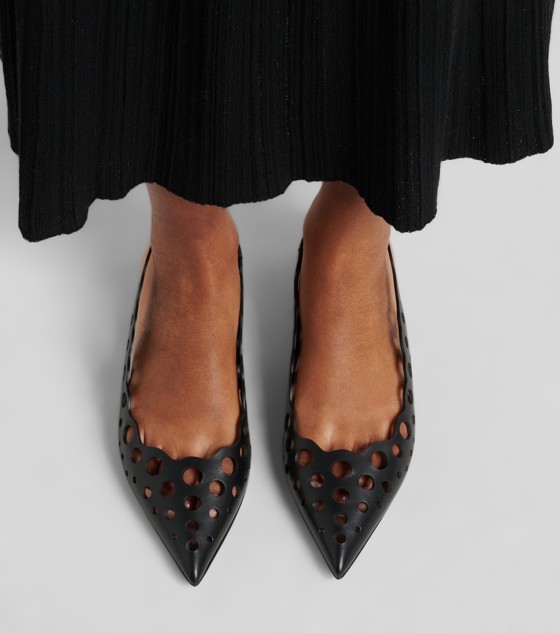 Cutout leather slingback flats | Gianvito Rossi