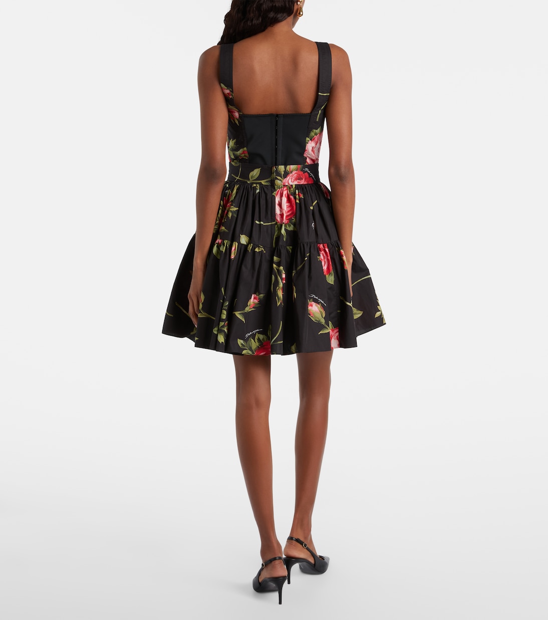 Mini-jupe en coton à fleurs | Dolce&Gabbana