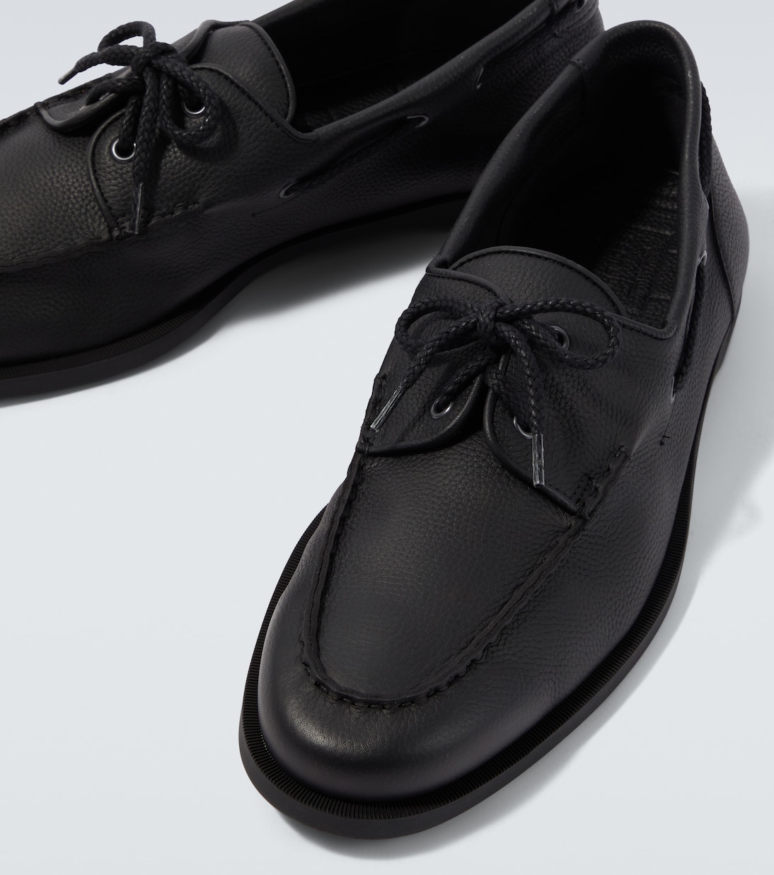 Foil leather boat shoes | John Lobb