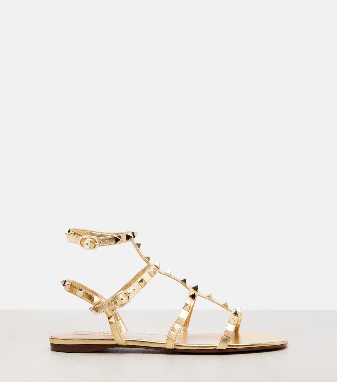 Rockstud metallic leather sandals | Valentino Garavani