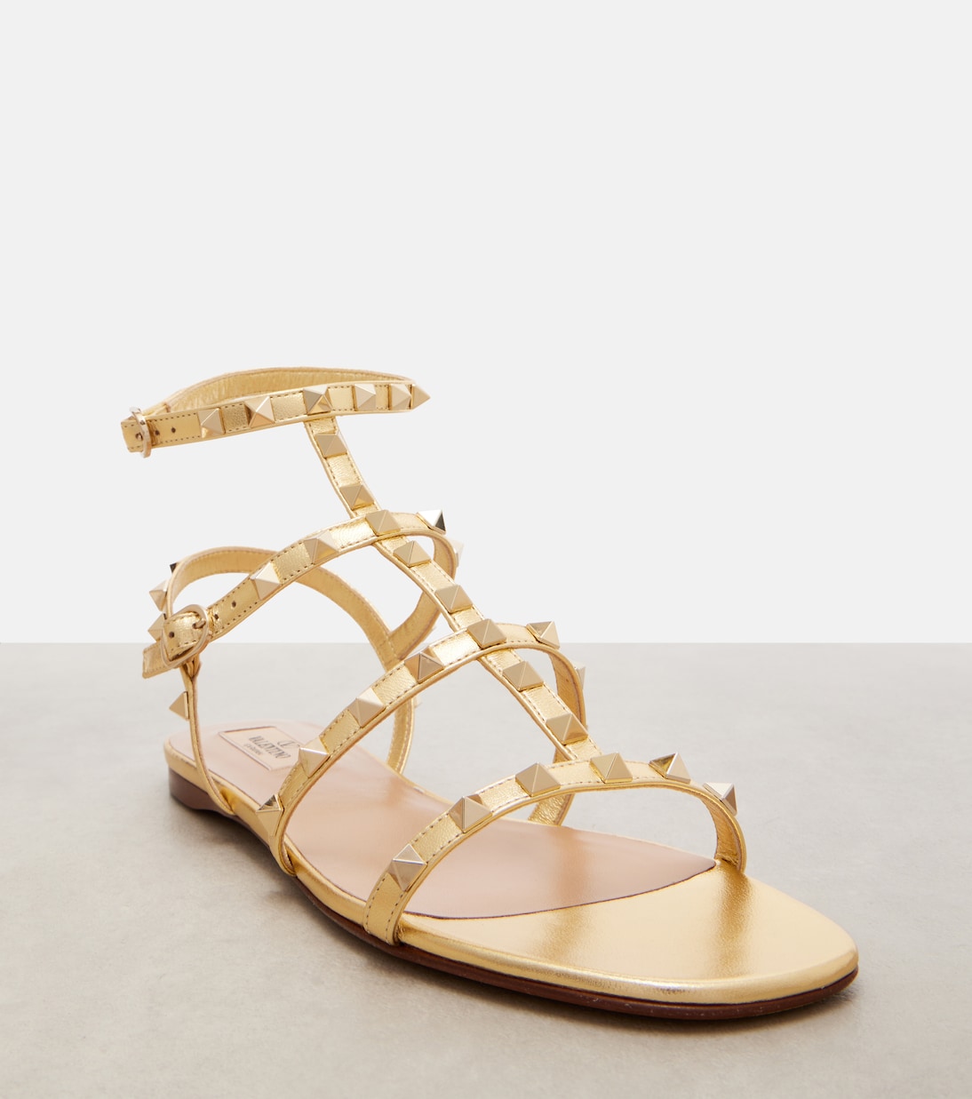 Rockstud metallic leather sandals | Valentino Garavani