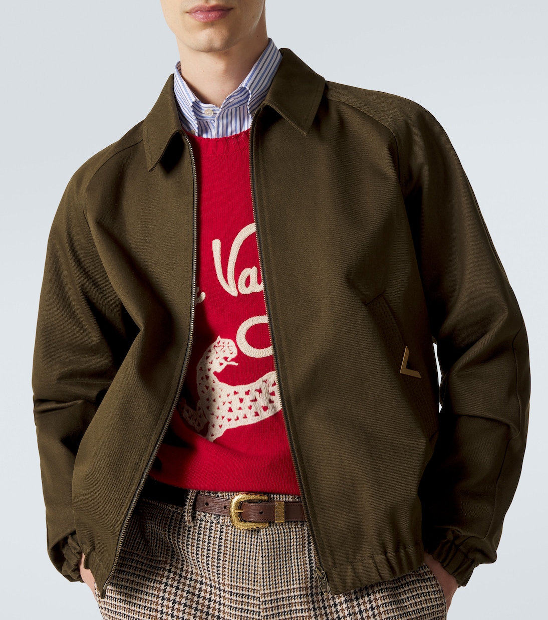 VGold cotton gabardine blouson jacket | Valentino