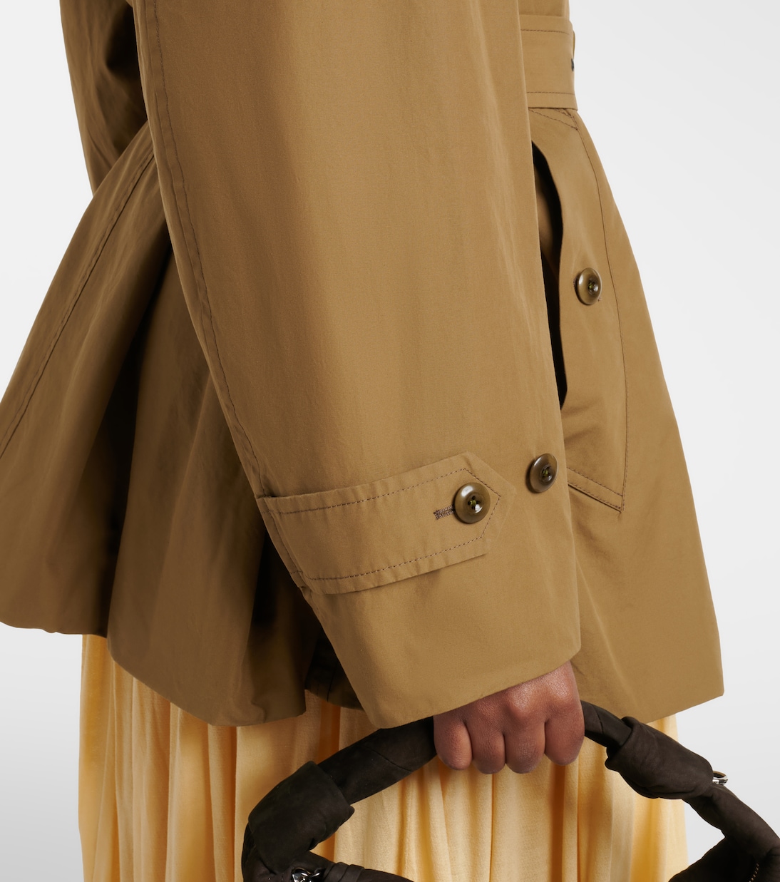Oversized cotton cropped trench coat | Lemaire