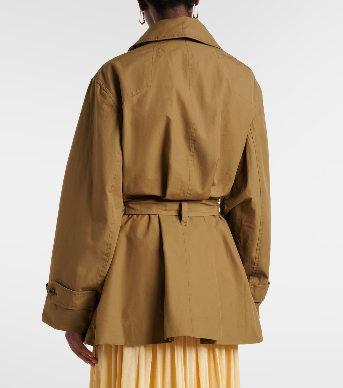 Oversized cotton cropped trench coat | Lemaire