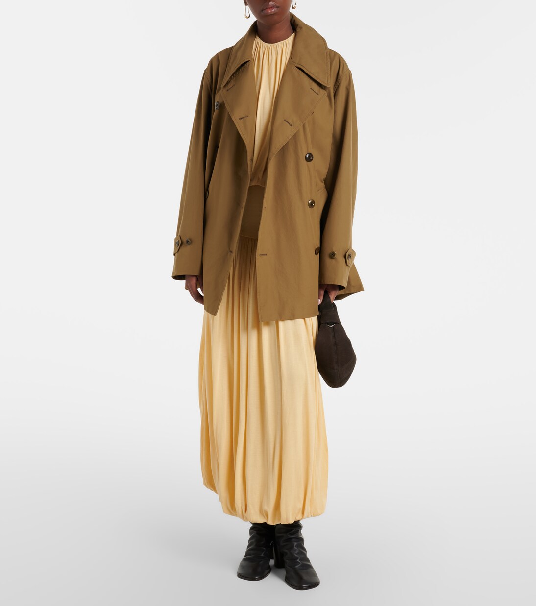 Oversized cotton cropped trench coat | Lemaire