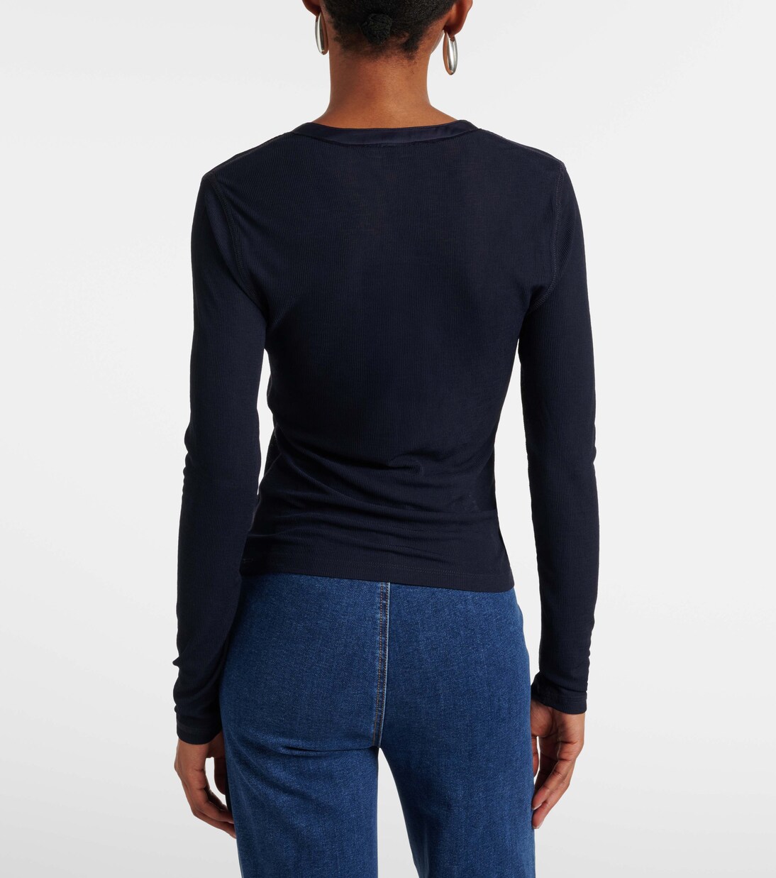 قميص Henley بحبكة مضلعة | Veronica Beard