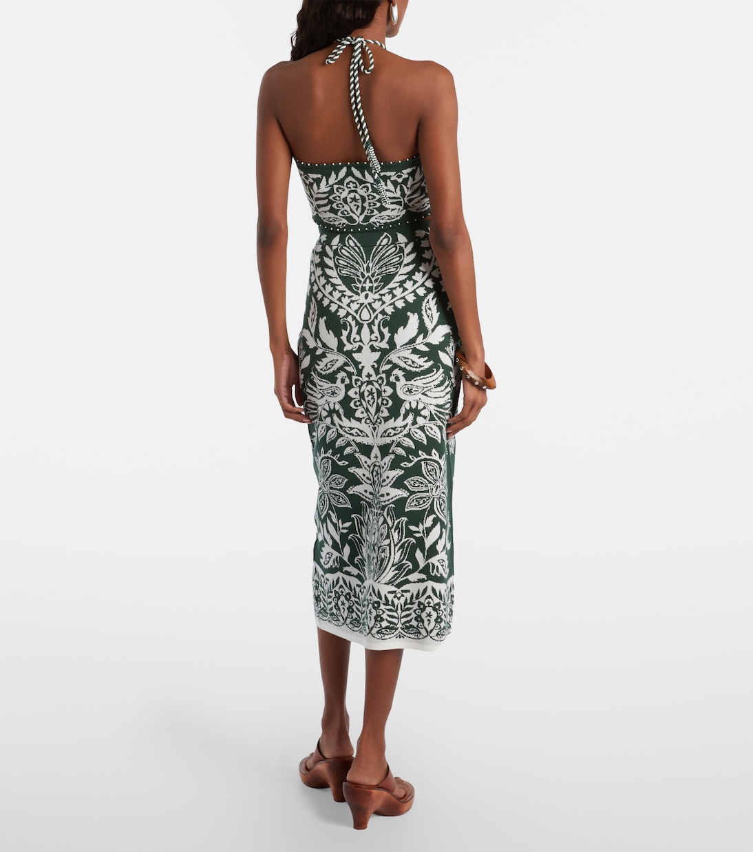 Miranda嵌花针织中长半身裙 | Farm Rio