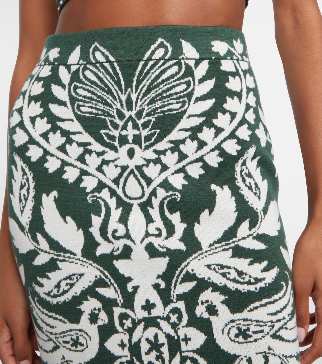 Miranda嵌花针织中长半身裙 | Farm Rio