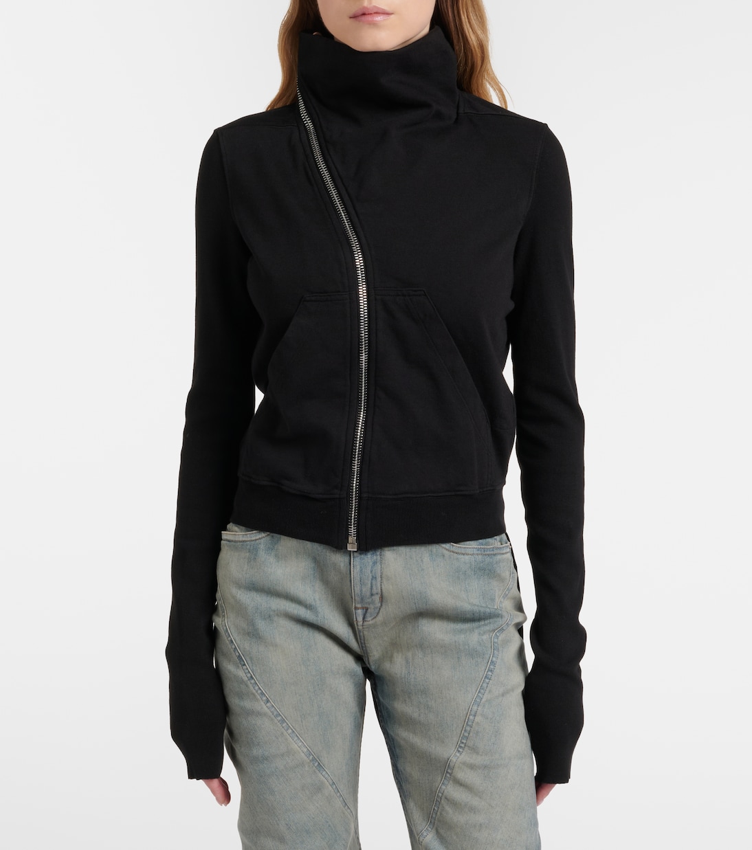 Belted cotton jersey sweatshirt | Rick Owens