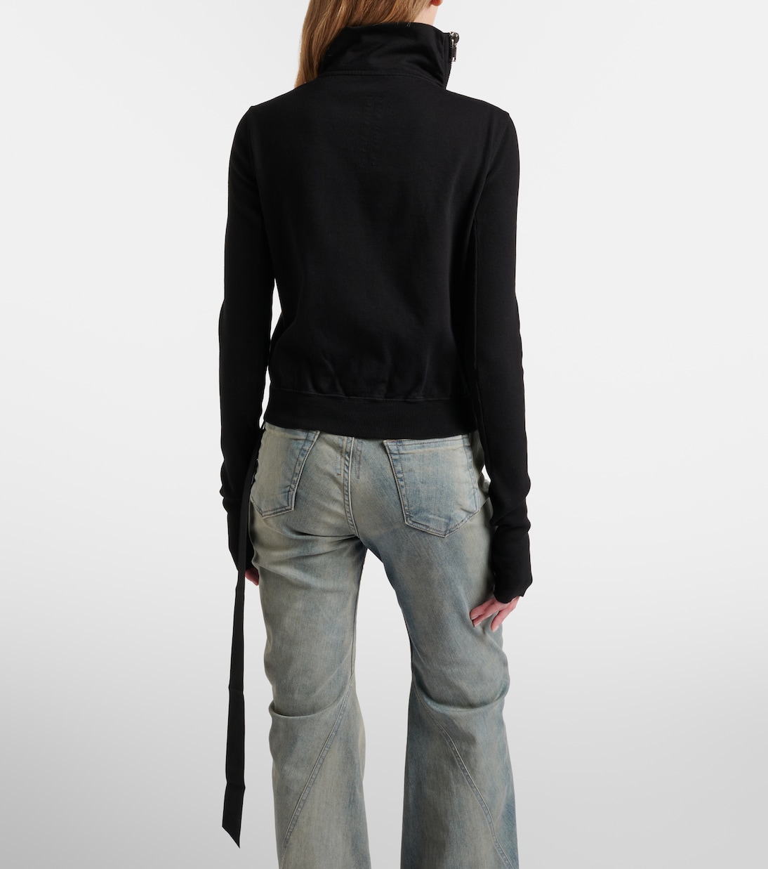 Belted cotton jersey sweatshirt | Rick Owens