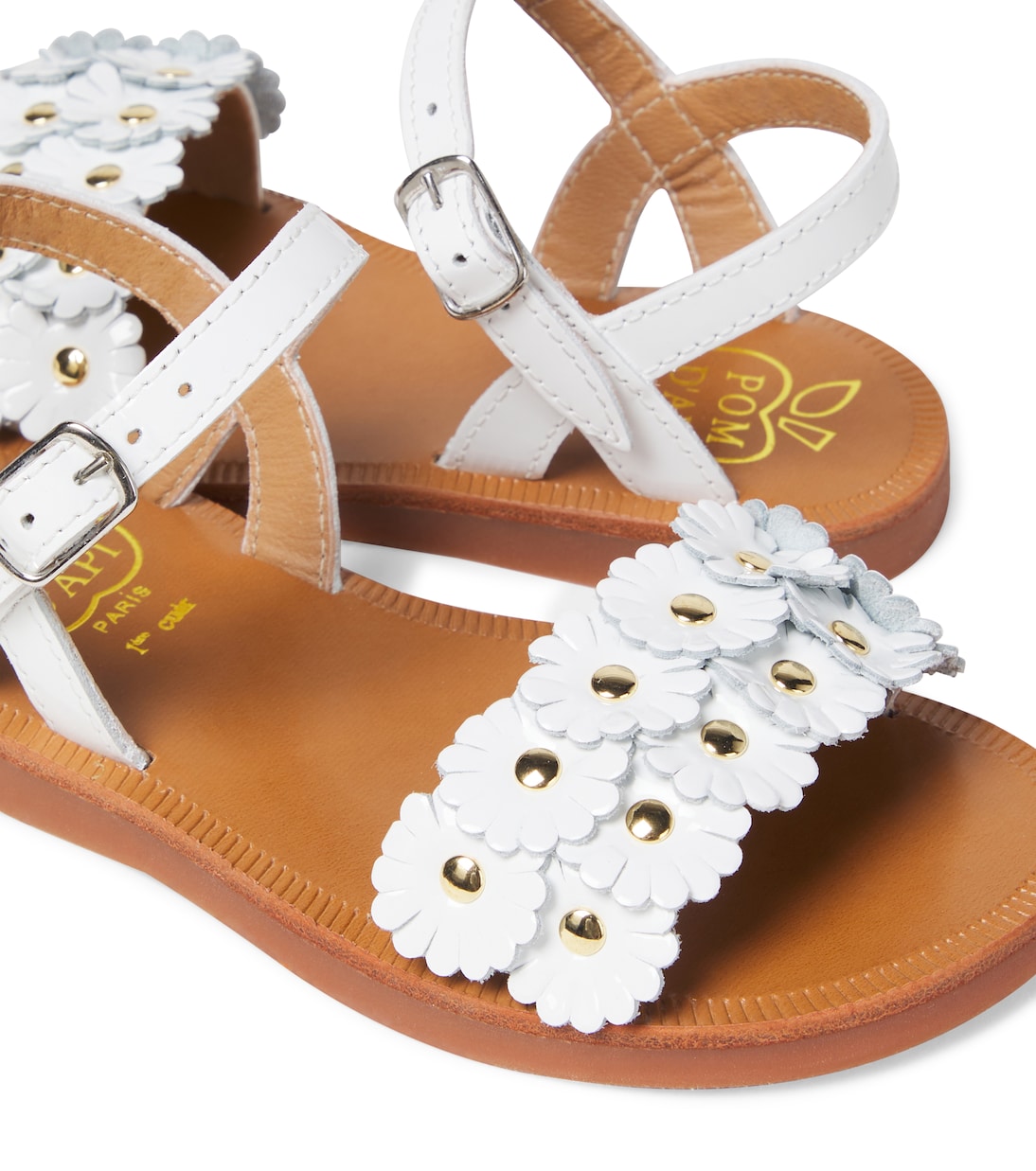 Plagette Multi Flo leather sandals | Pom d'Api