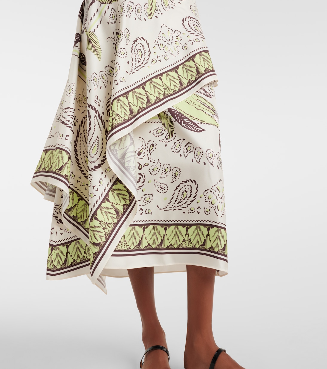 Bedruckter Midirock aus Seidensatin | Tory Burch