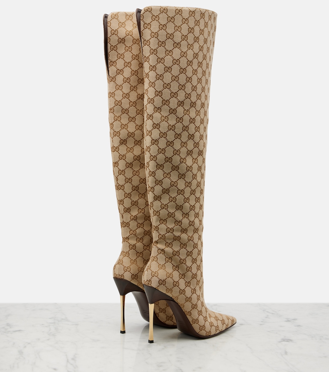 Bombshell GG Canvas over-the-knee boots | Gucci