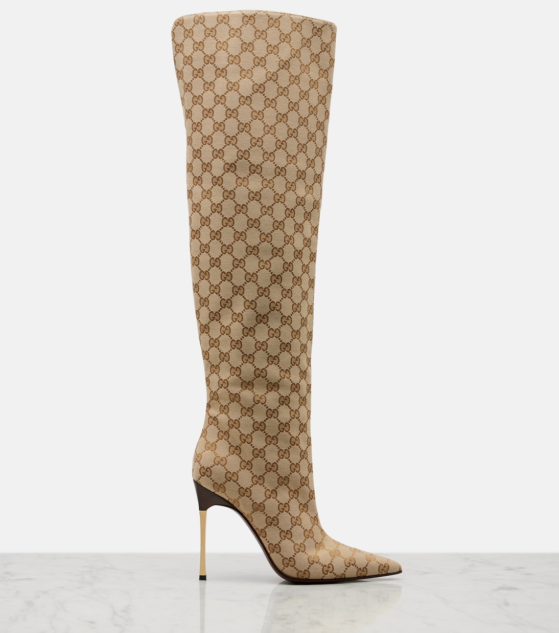 Bombshell GG Canvas over-the-knee boots | Gucci