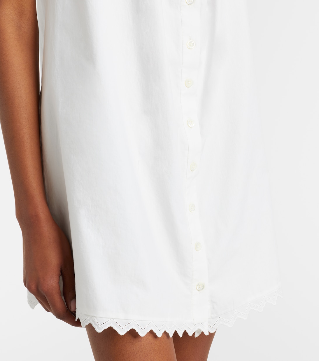 Robe chemise en coton festonnée | Frame