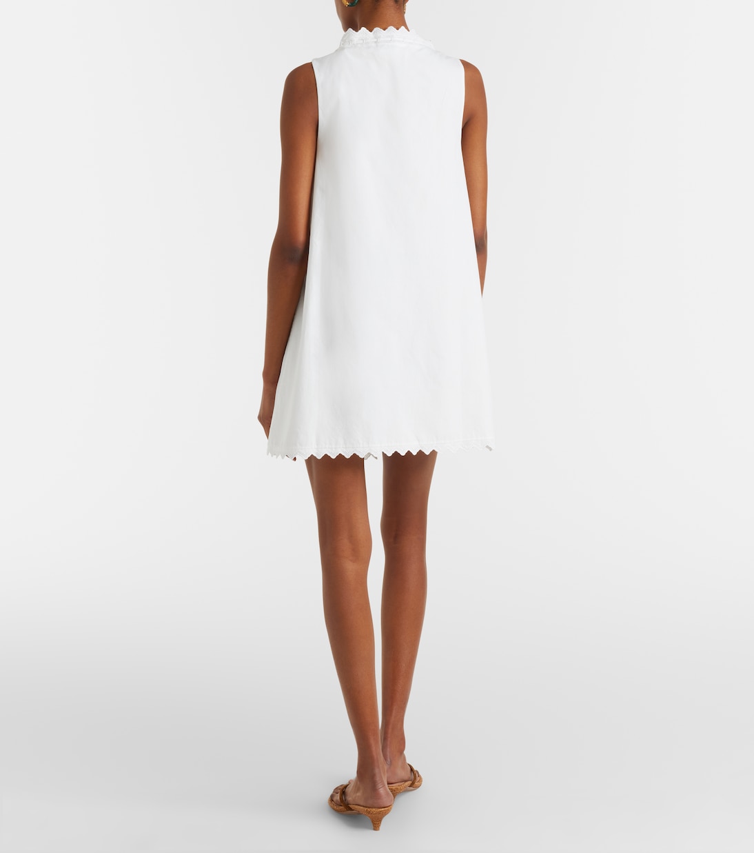 Robe chemise en coton festonnée | Frame