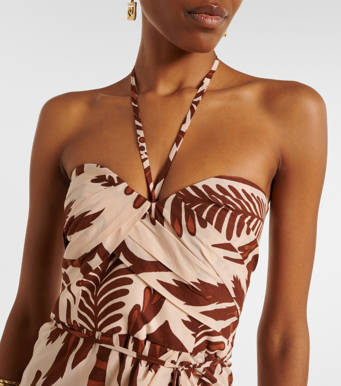 Robe midi Collina en coton imprimé | Poupette St Barth