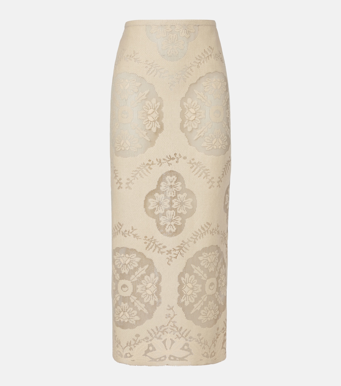 Floral cotton-blend midi skirt | Valentino