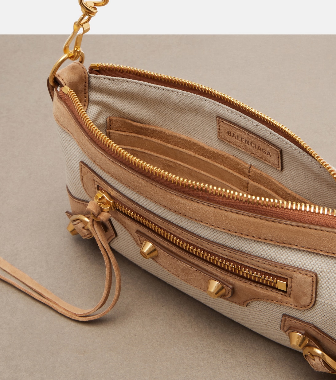 Le City Mini canvas and suede shoulder bag | Balenciaga