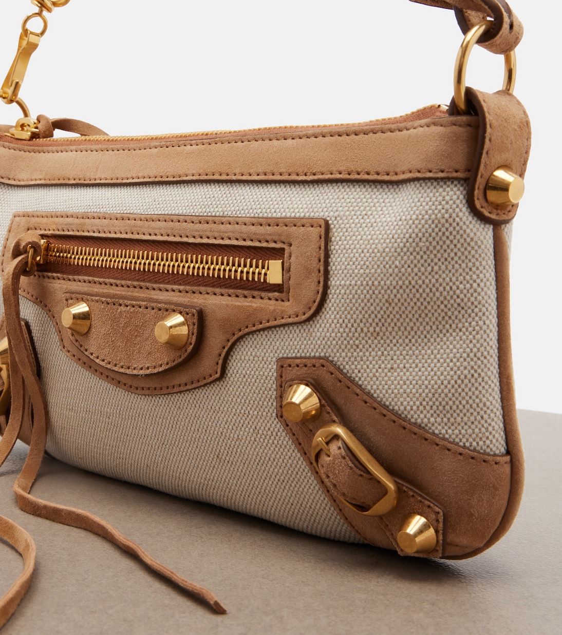 Le City Mini canvas and suede shoulder bag | Balenciaga