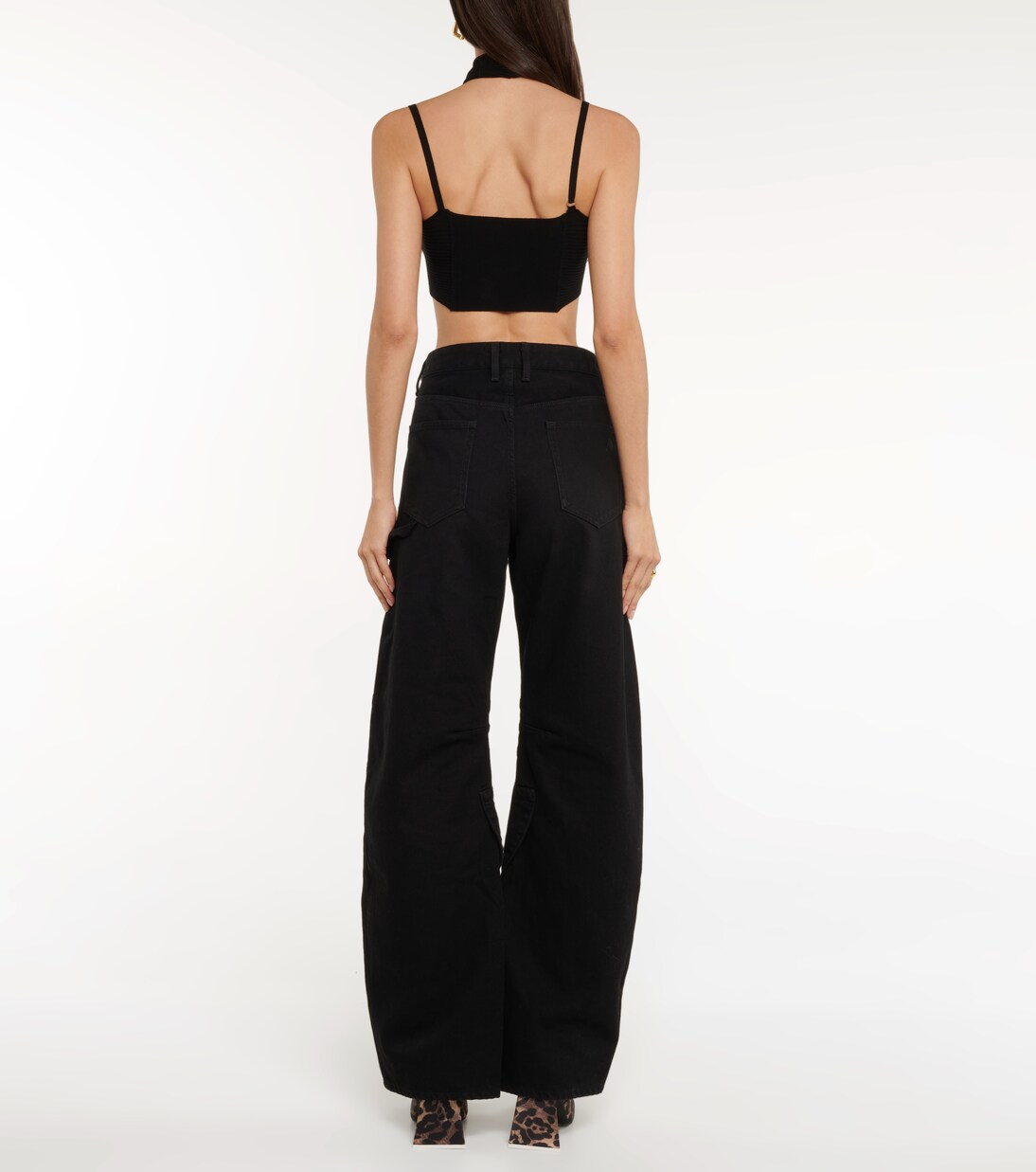 Cropped-Top aus Rippstrick | The Attico