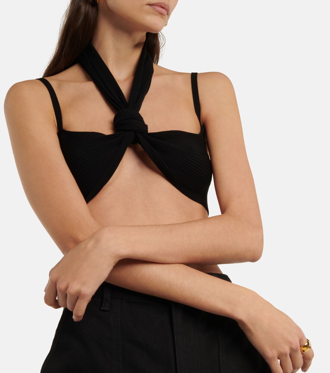 Cropped-Top aus Rippstrick | The Attico