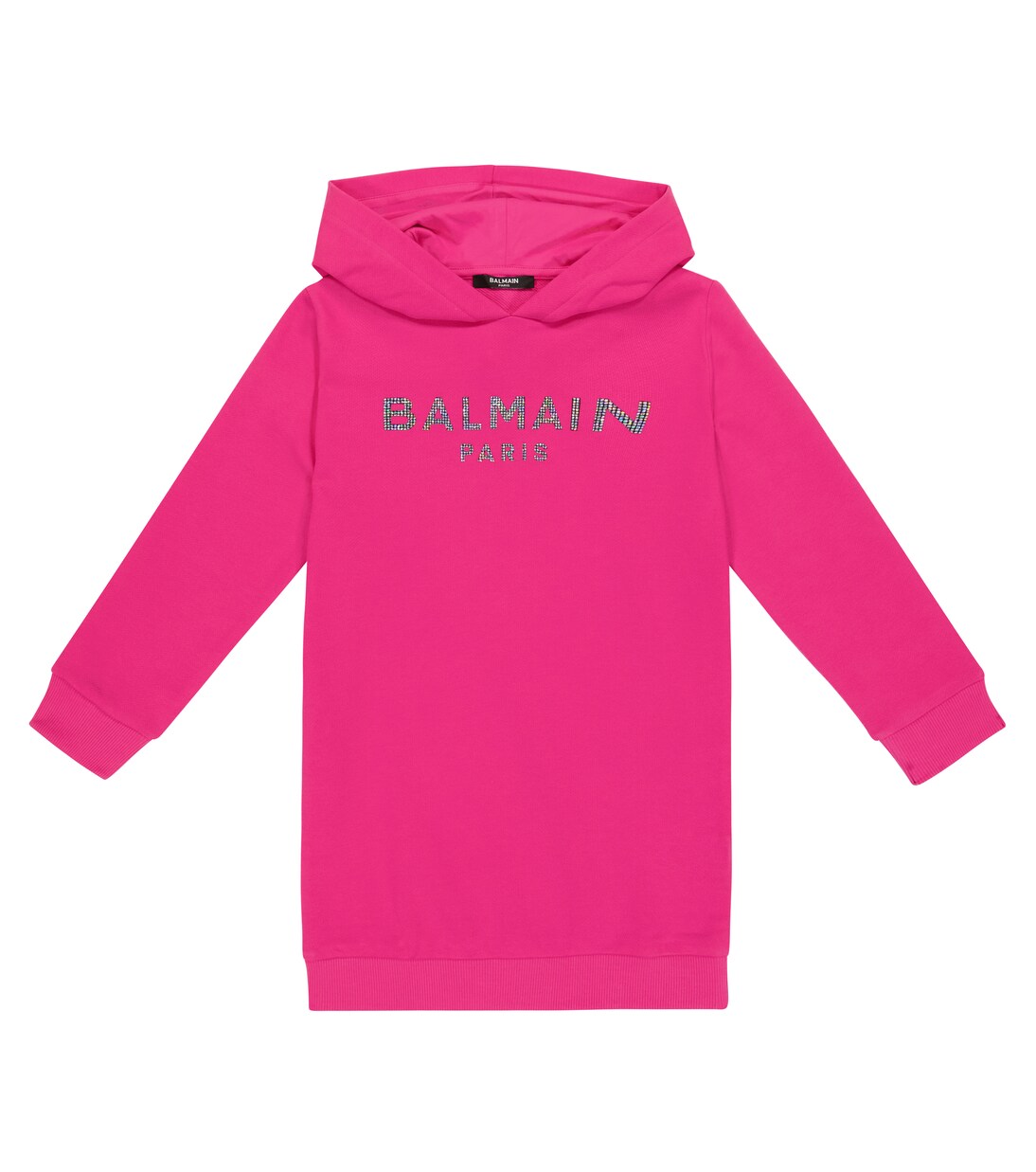 Logo cotton hoodie dress | Balmain Kids