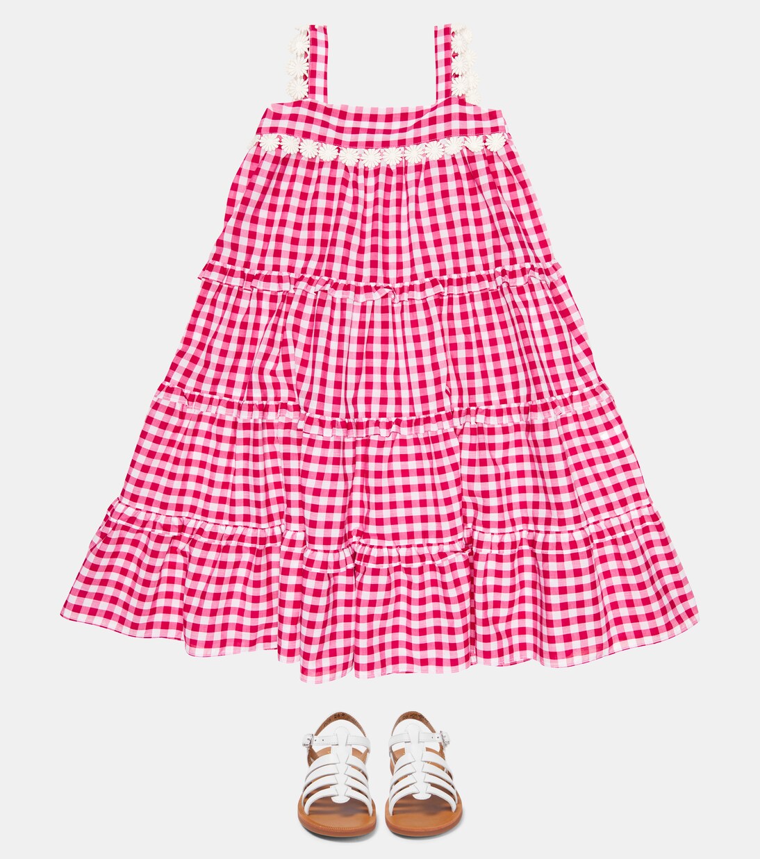 Embroidered gingham cotton dress | Tartine et Chocolat