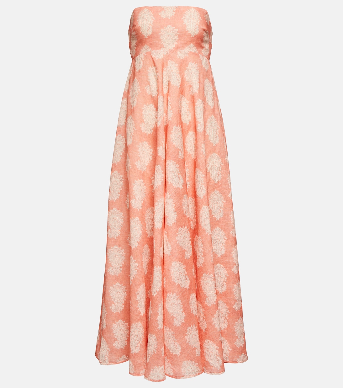 Robe midi imprimée en lin | Zimmermann