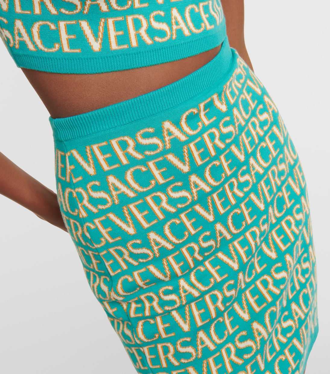 Minifalda en mezcla de algodón Versace Allover | Versace