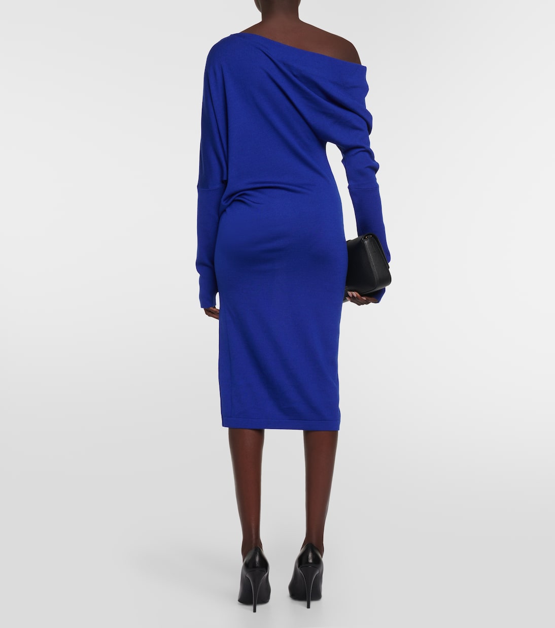 Robe midi en cachemire et soie à encolure bardot | Tom Ford