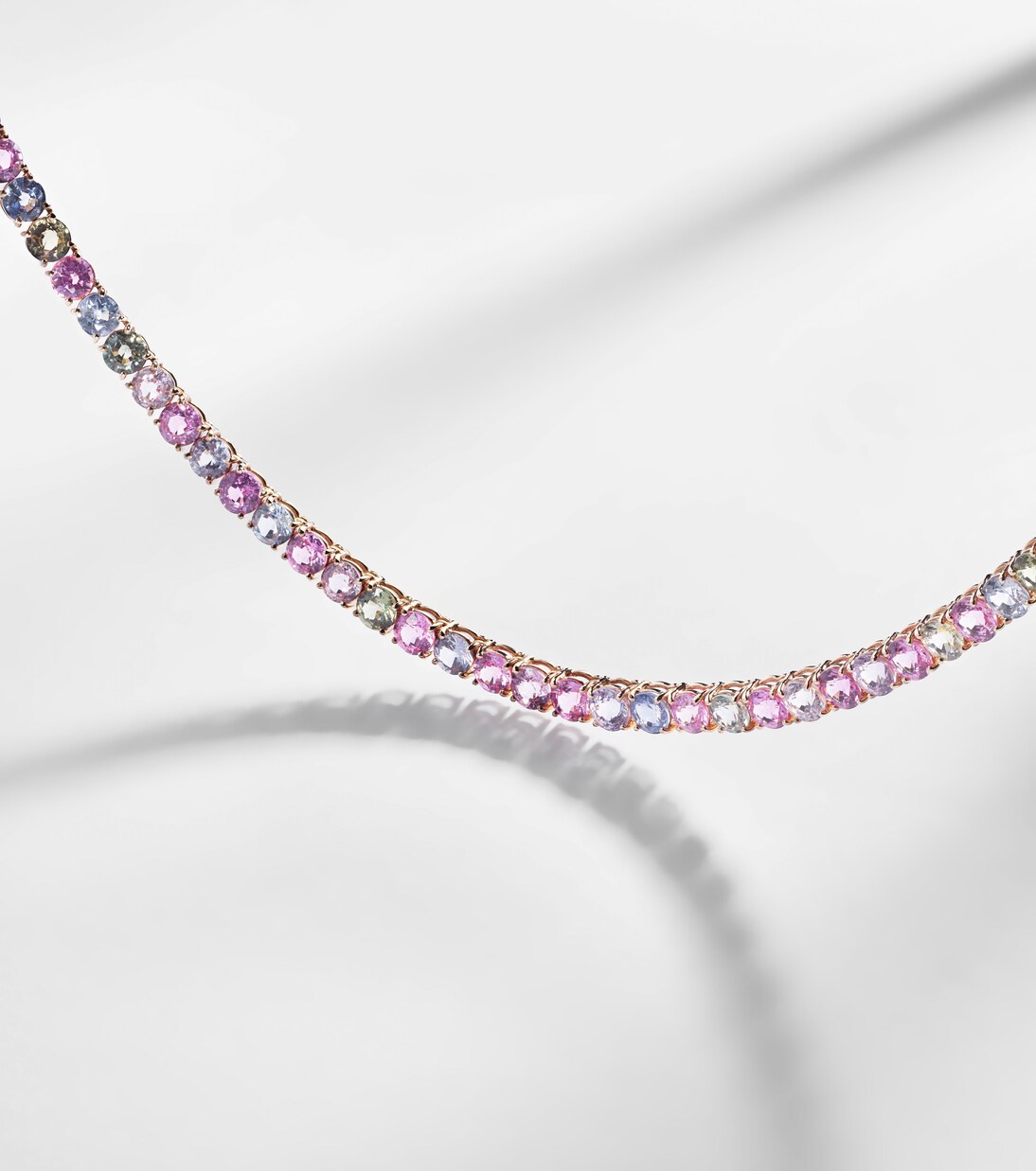 Essentials Rivière 18kt rose gold necklace with sapphires | Bucherer Fine Jewellery