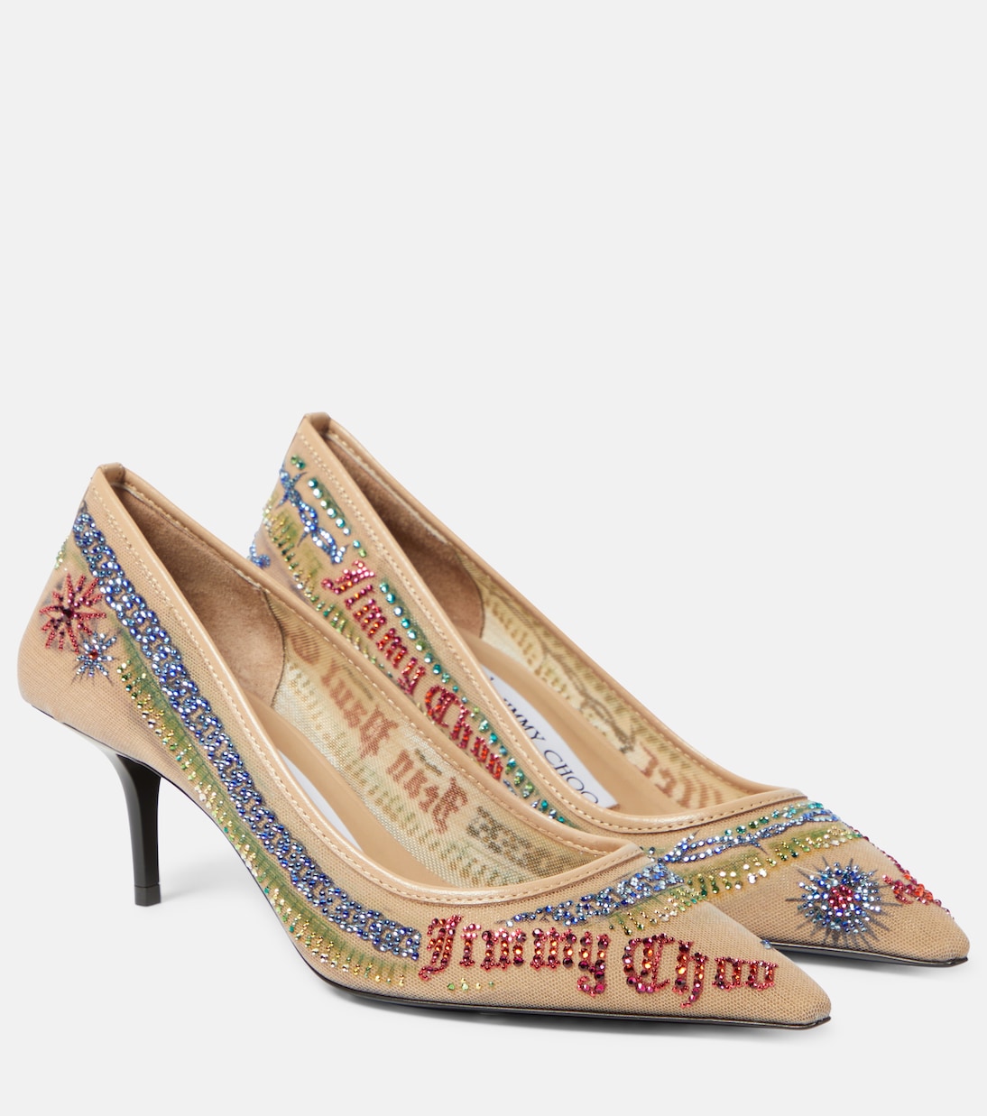 x Jean Paul Gaultier embellished mesh pumps | Jimmy Choo