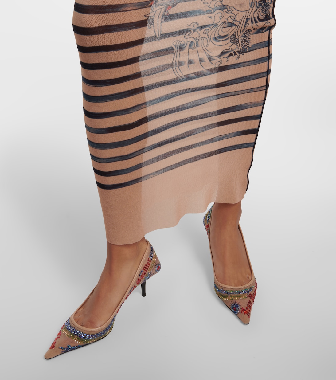 x Jean Paul Gaultier embellished mesh pumps | Jimmy Choo